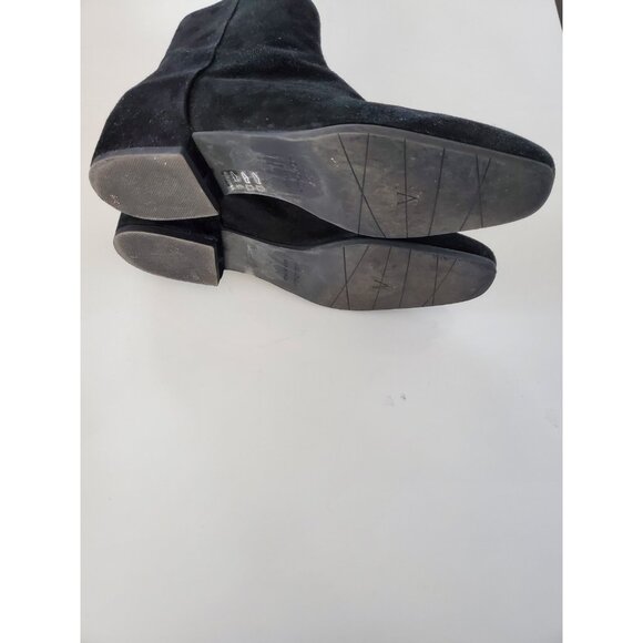 AQUATALIA Womens Shoes Waterproof Block Heel Bootie Black Suede Sz 7.5 Side Zip - Picture 13 of 13